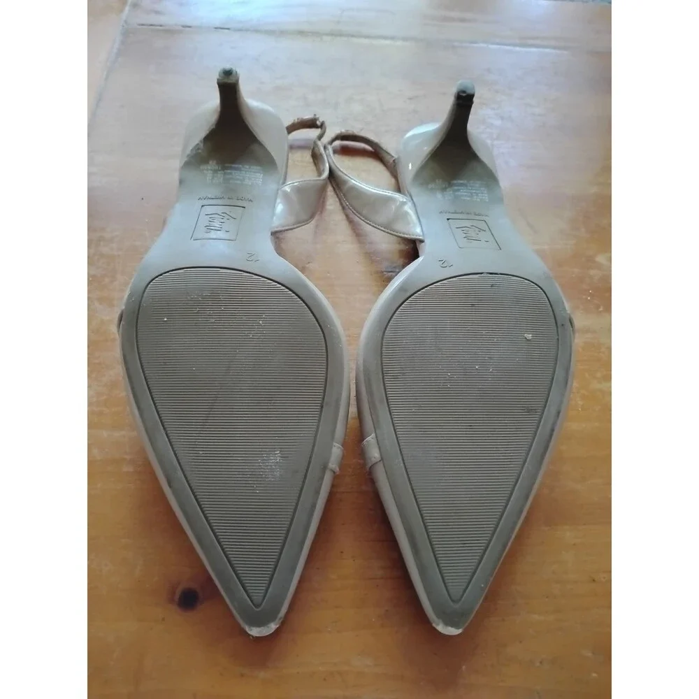 FIONI Women’s Beige Pointed Toe Slingback Heels US 12 Used Relax Cosplay Boho